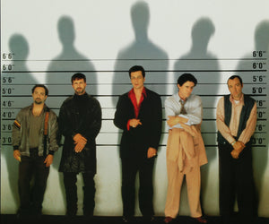 An original movie poster for the film The Usual Suspects