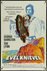 An original movie poster for the film Evel Knievel