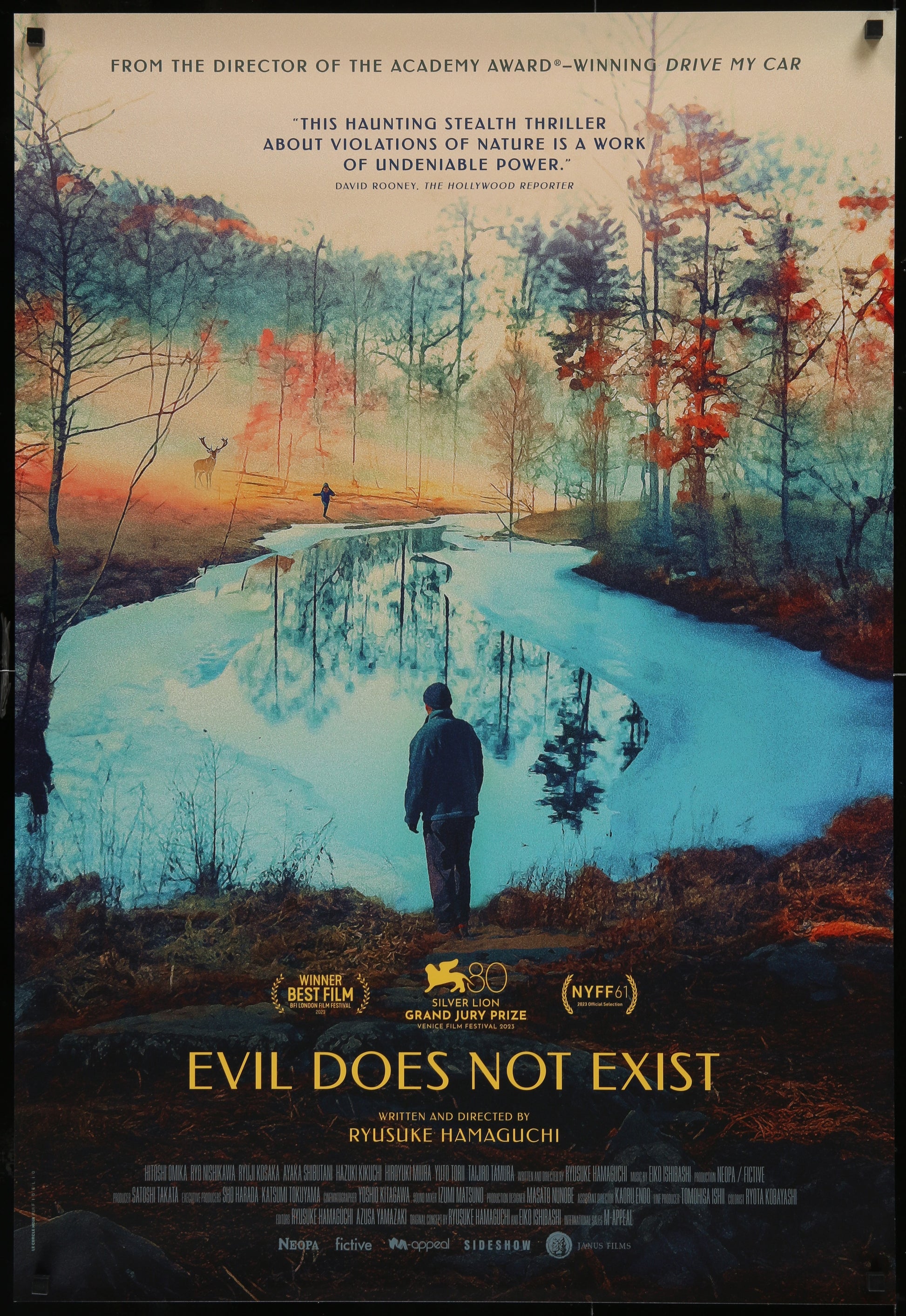 An original movie poster for the film Evil Does Not Exist