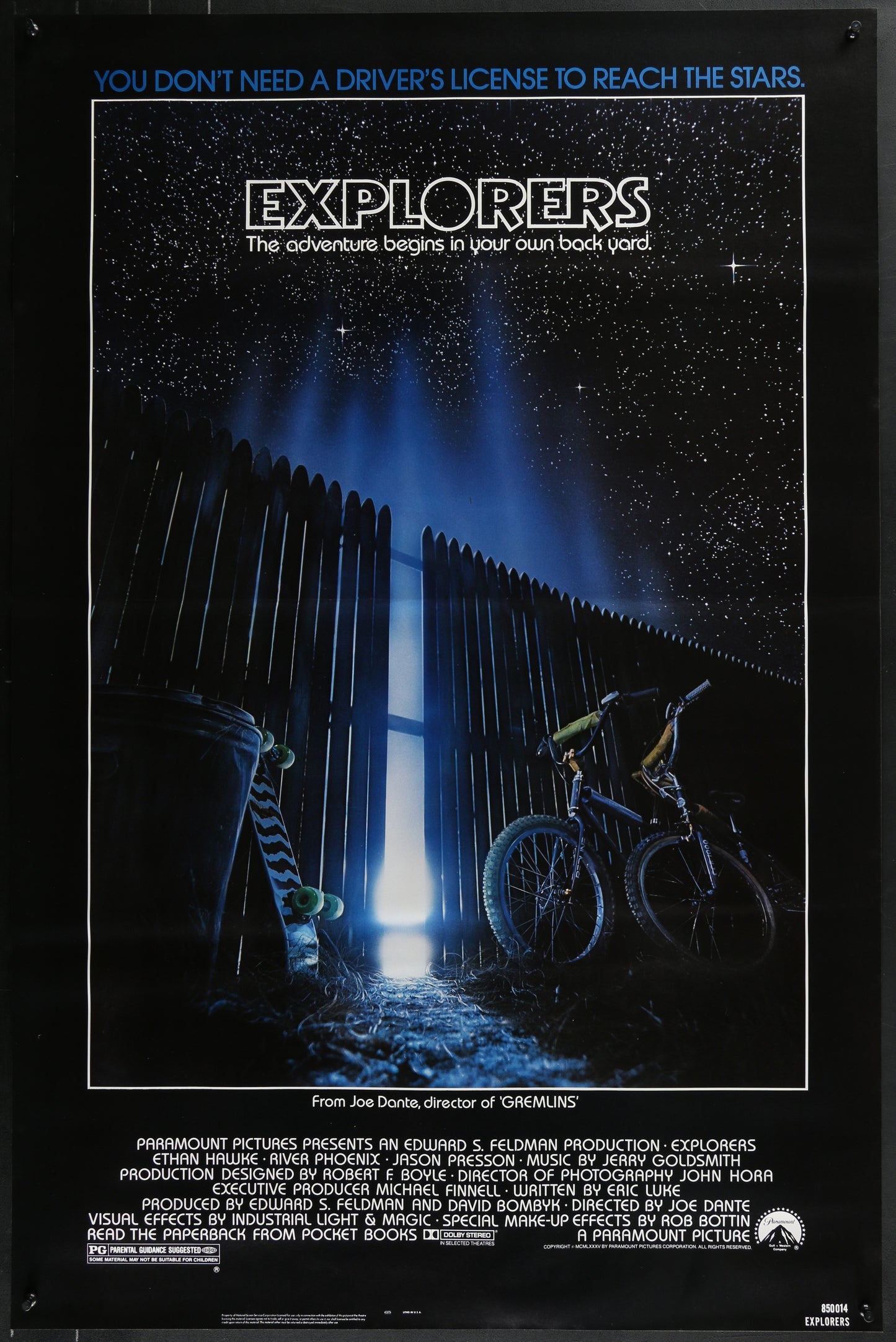 An original movie poster for the film Explorers