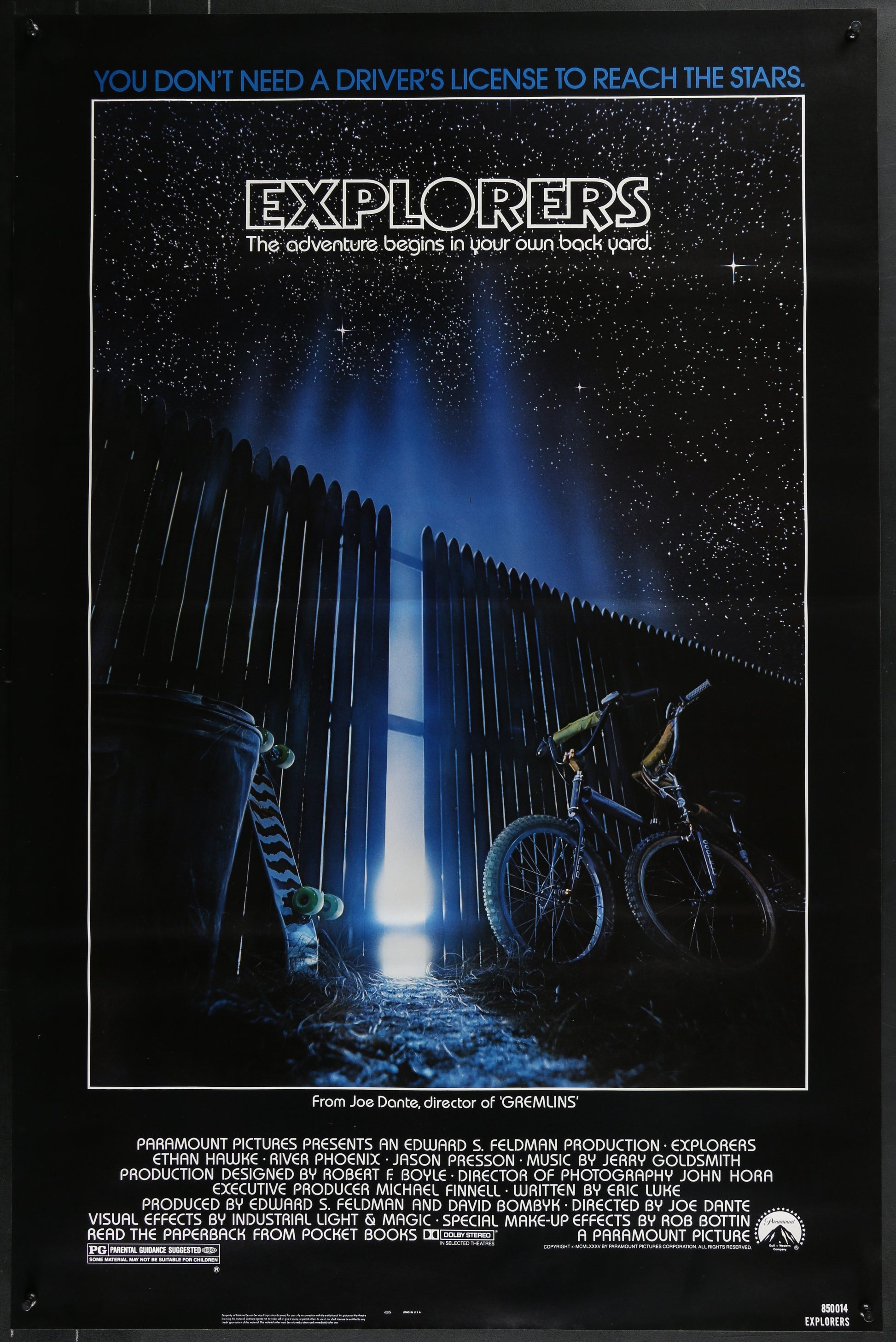 An original movie poster for the film Explorers