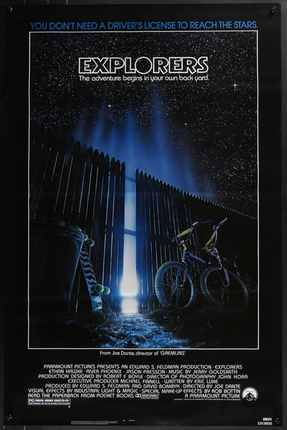 An original movie poster for the film Explorers