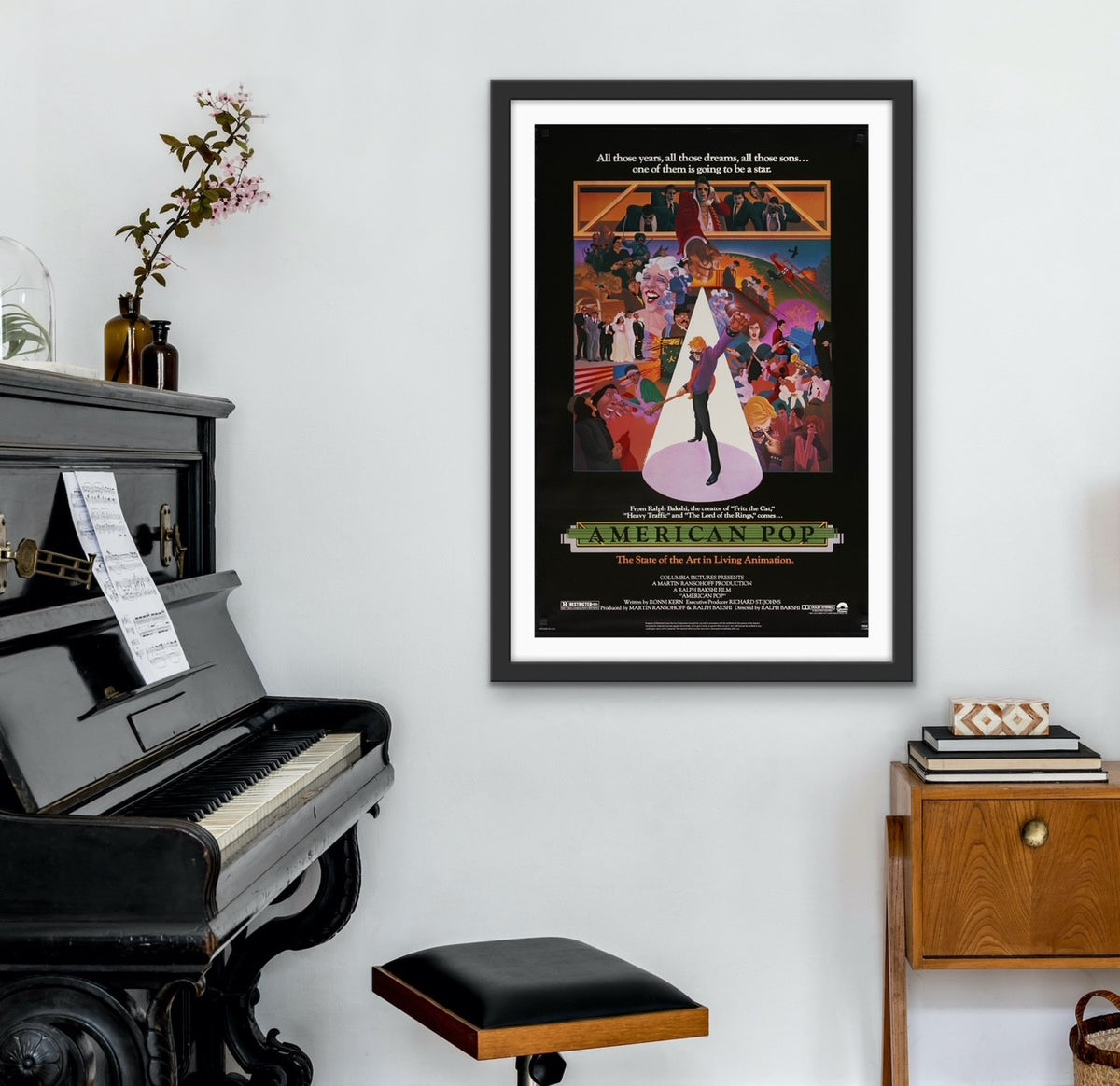 An original movie poster for the Ralph Bakshi film American Pop