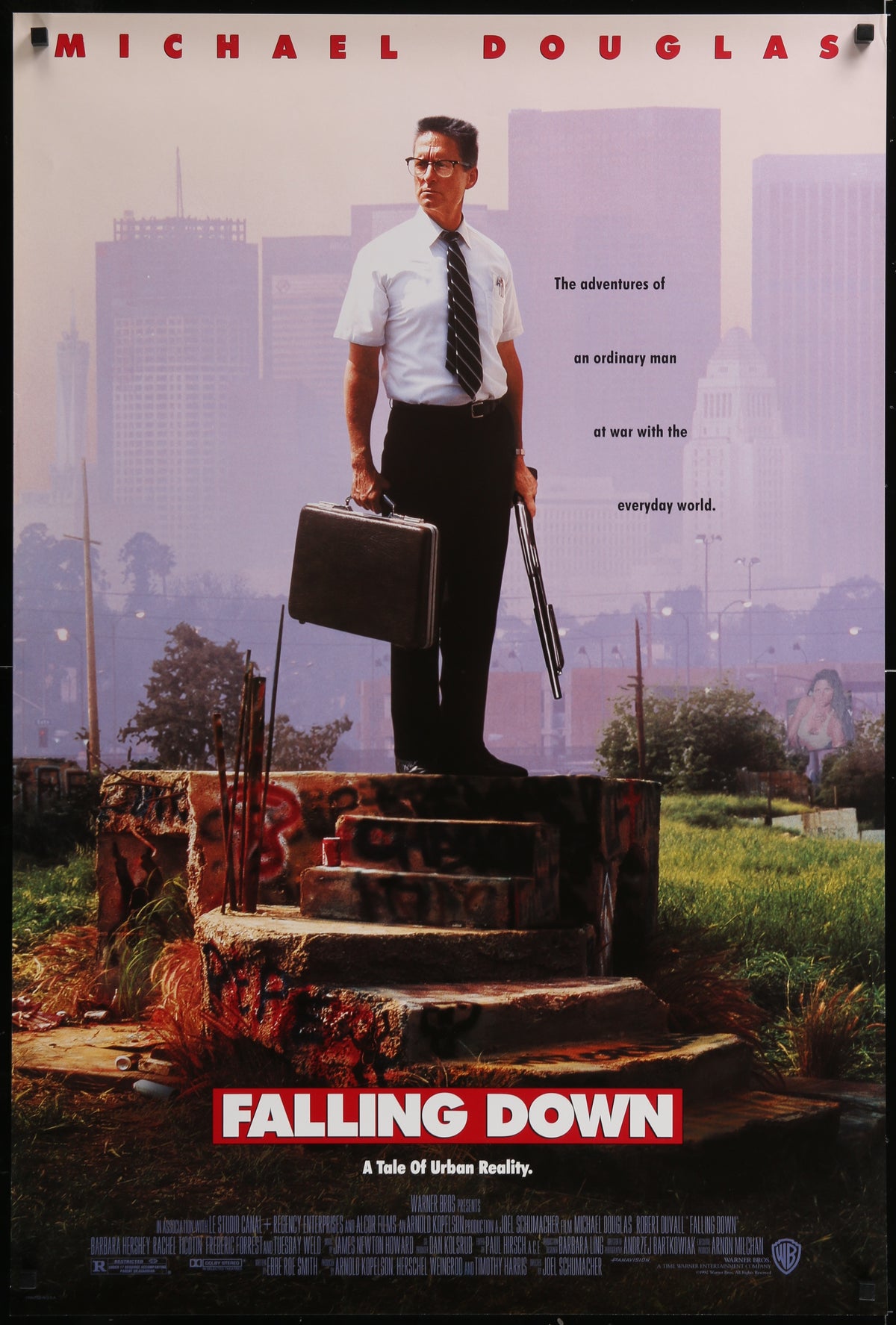 An original movie poster for the Michael Douglas film Falling Down