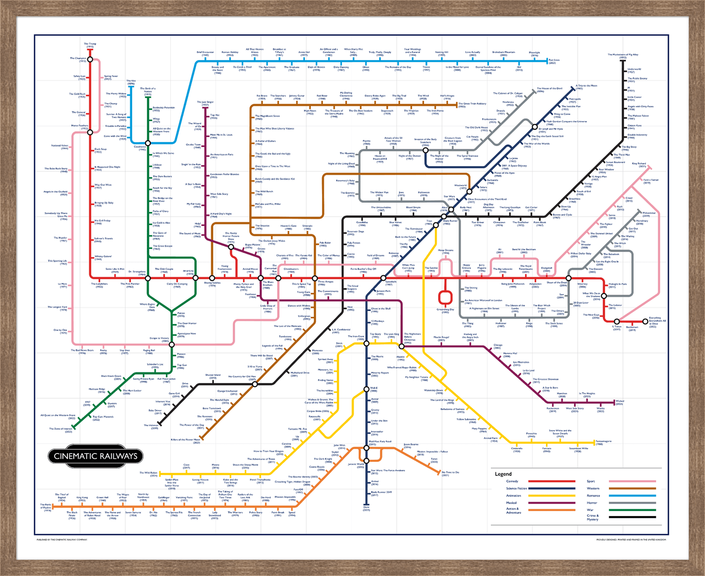 The Film Fan's Movie Map (Framed)