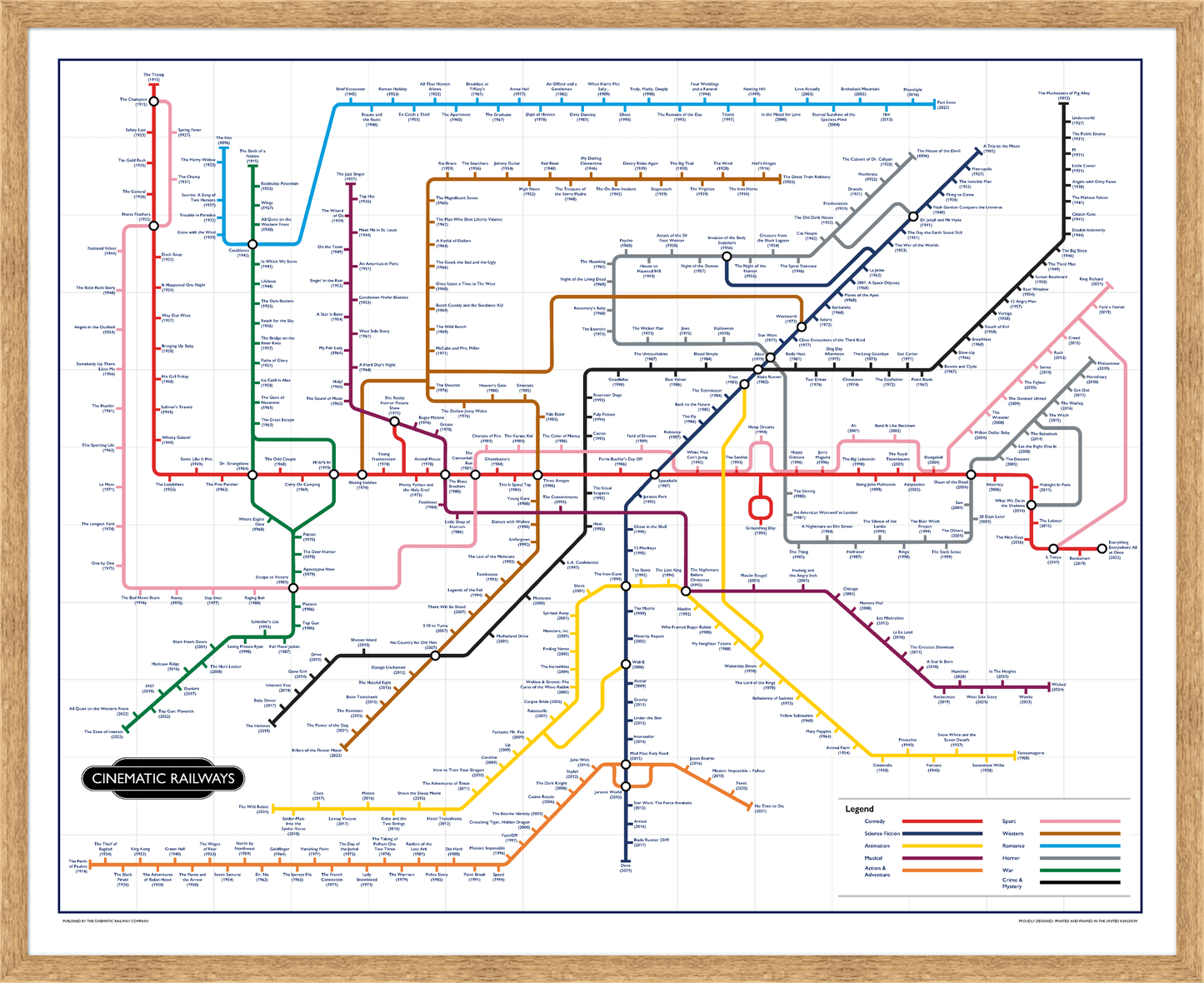 The Film Fan's Movie Map (Framed)