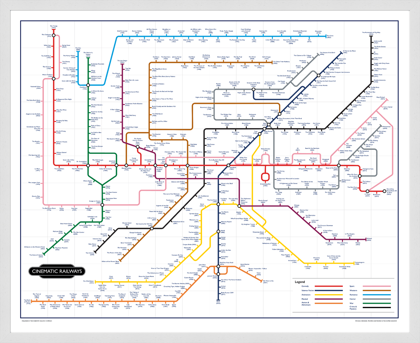 The Film Fan's Movie Map (Framed)