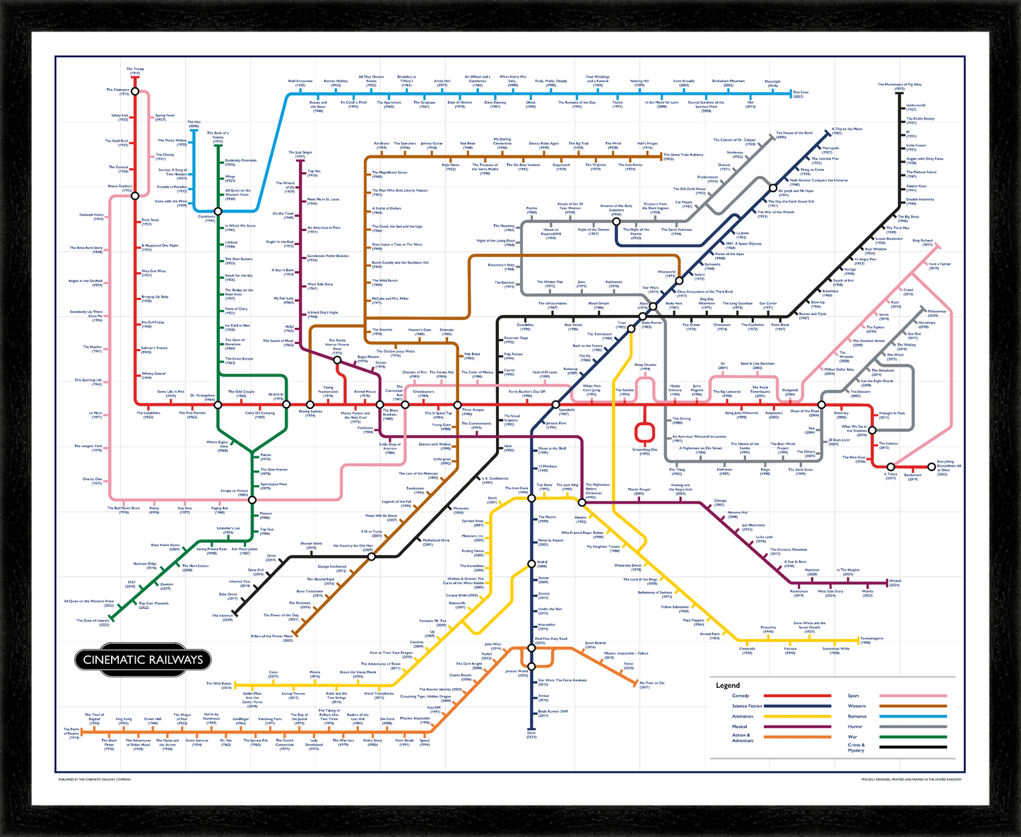 The Film Fan's Movie Map (Framed)