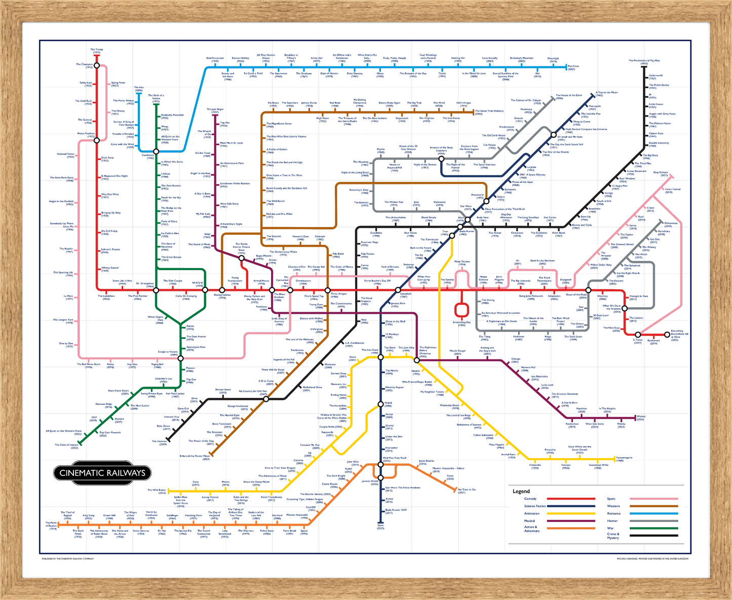 The Film Fan's Movie Map (Framed)