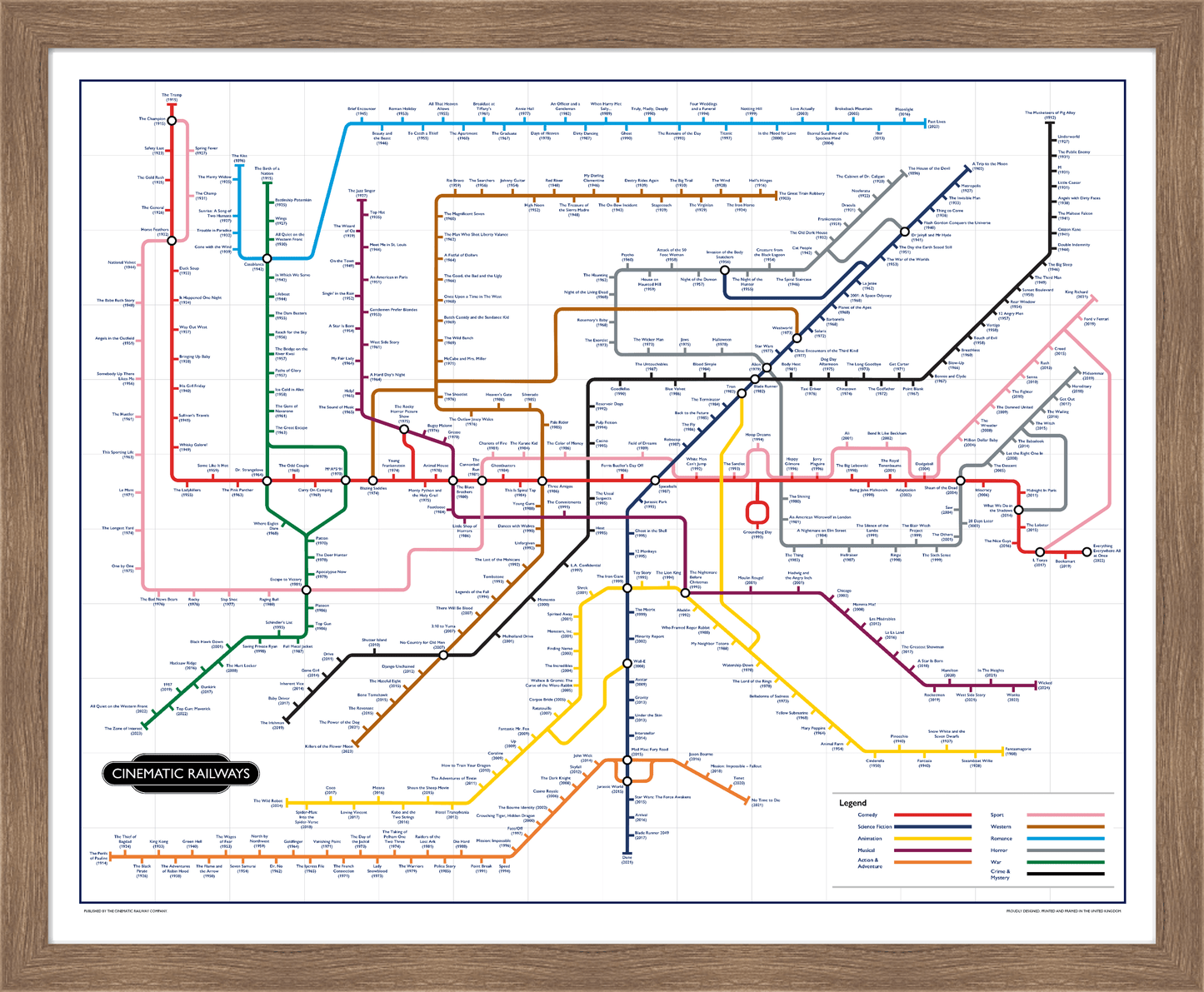 The Film Fan's Movie Map (Framed)