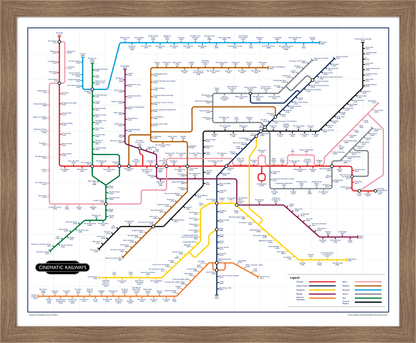 The Film Fan's Movie Map (Framed)