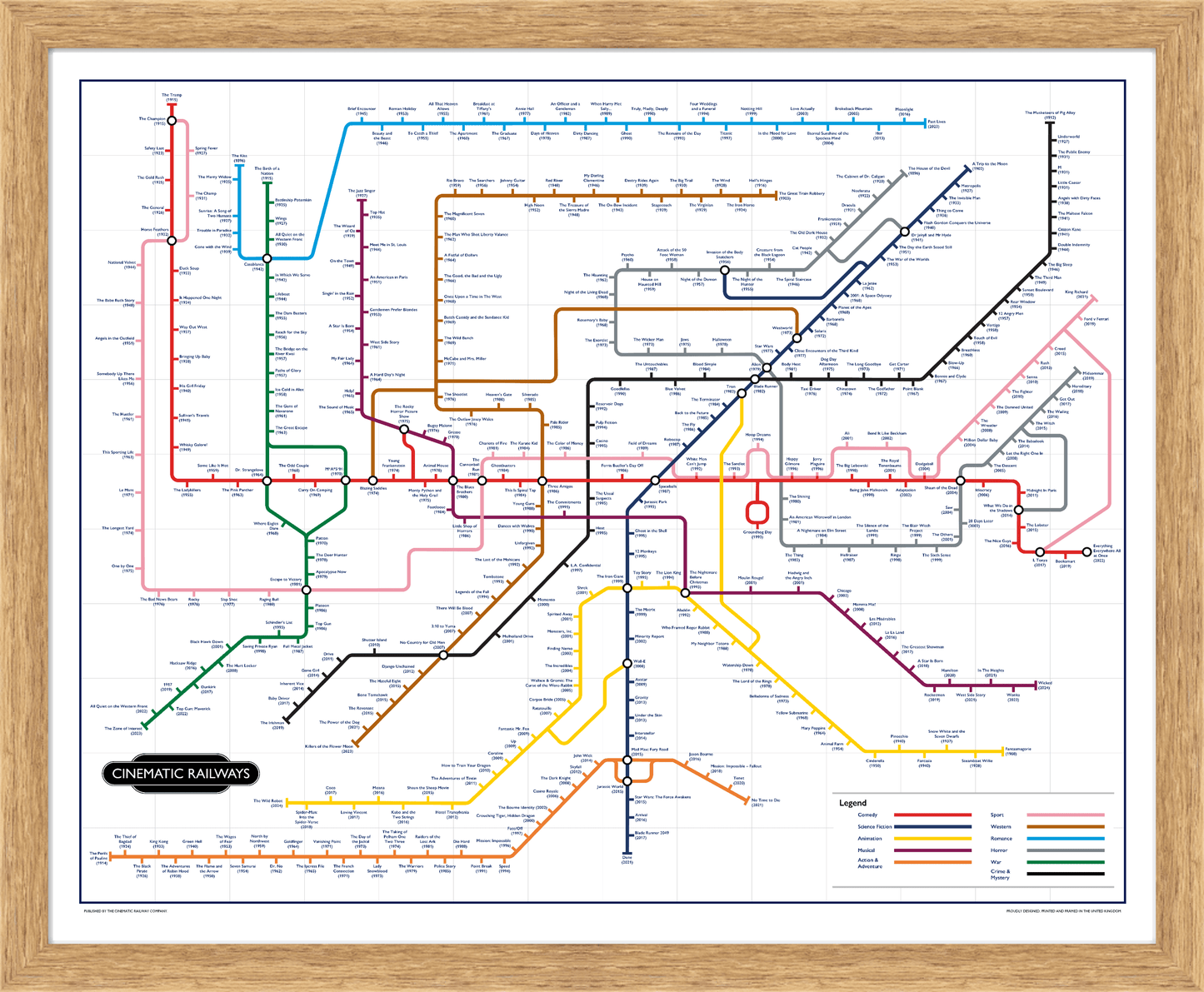 The Film Fan's Movie Map (Framed)