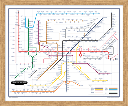 The Film Fan's Movie Map (Framed)