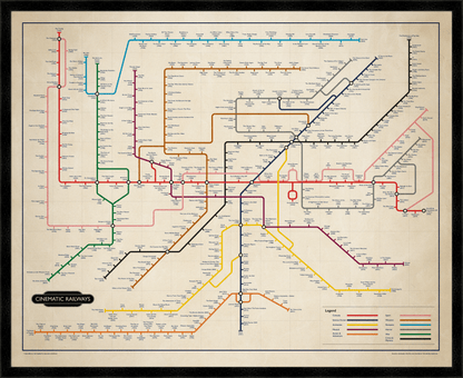 The Film Fan's Movie Map (Framed)