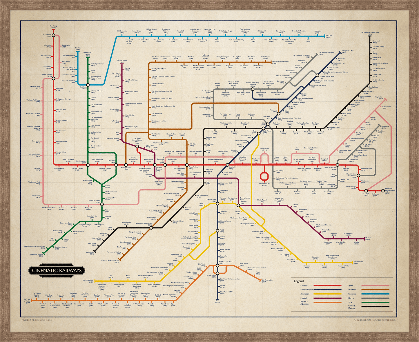 The Film Fan's Movie Map (Framed)