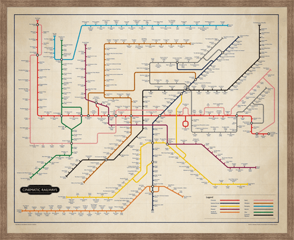 The Film Fan's Movie Map (Framed)