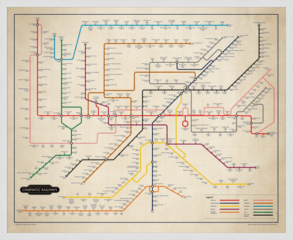 The Film Fan's Movie Map (Framed)