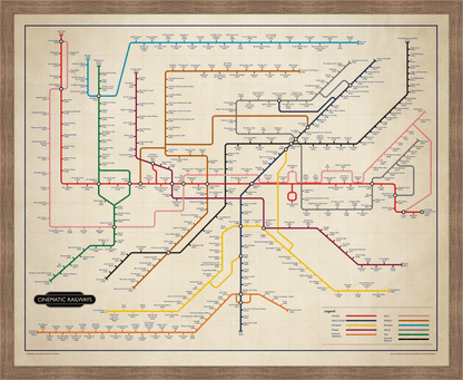 The Film Fan's Movie Map (Framed)