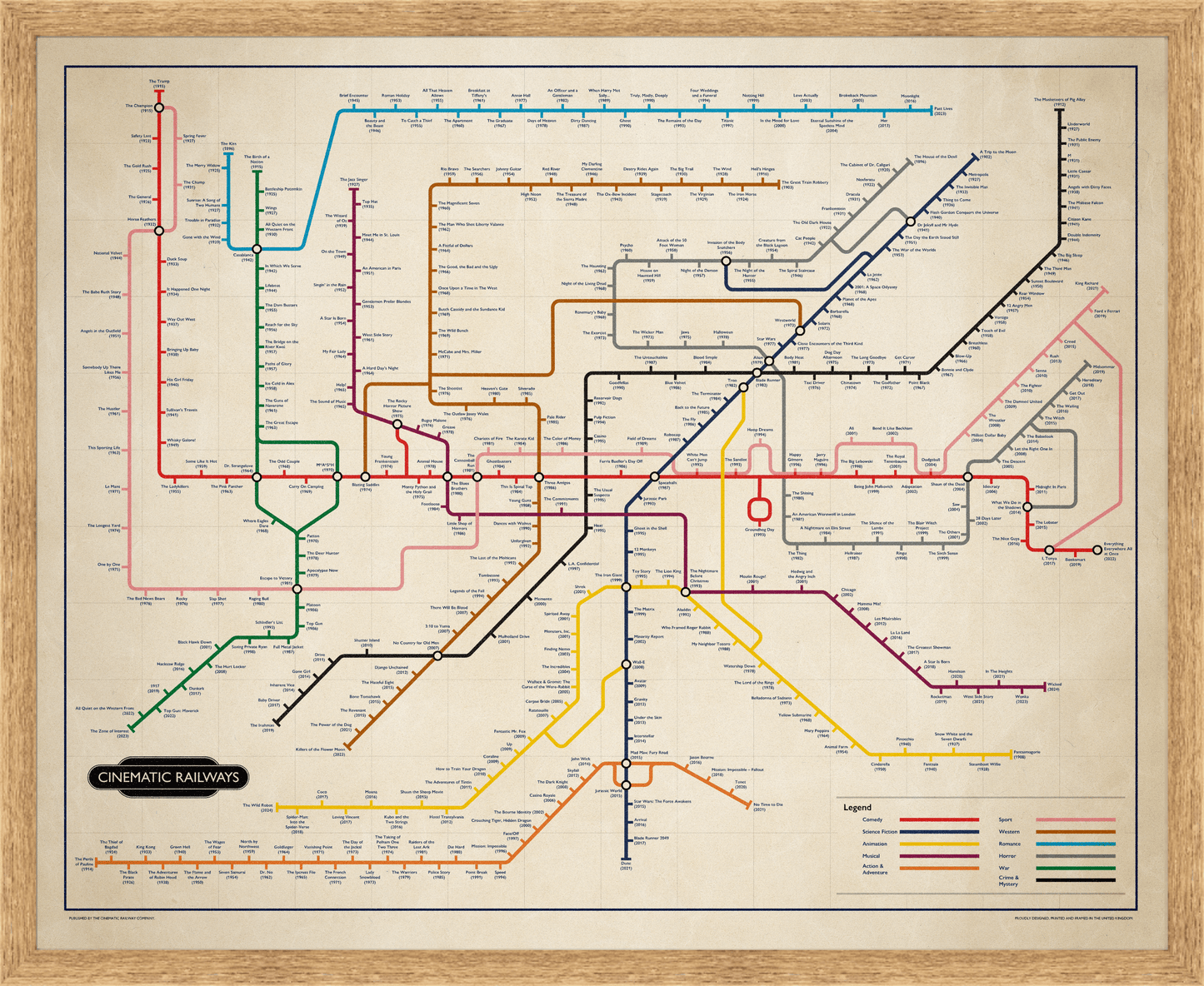 The Film Fan's Movie Map (Framed)