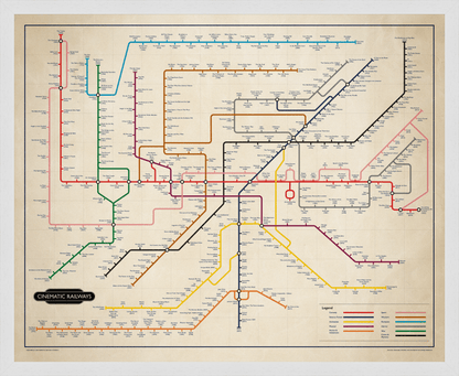 The Film Fan's Movie Map (Framed)