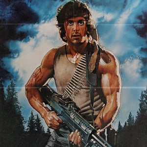 An original movie poster with artwork by Drew Struzan for the Sylvester Stallone film First Blood