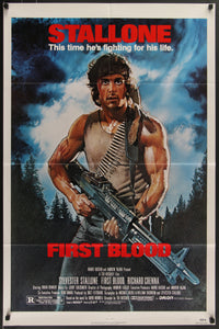 An original movie poster with artwork by Drew Struzan for the Sylvester Stallone film First Blood