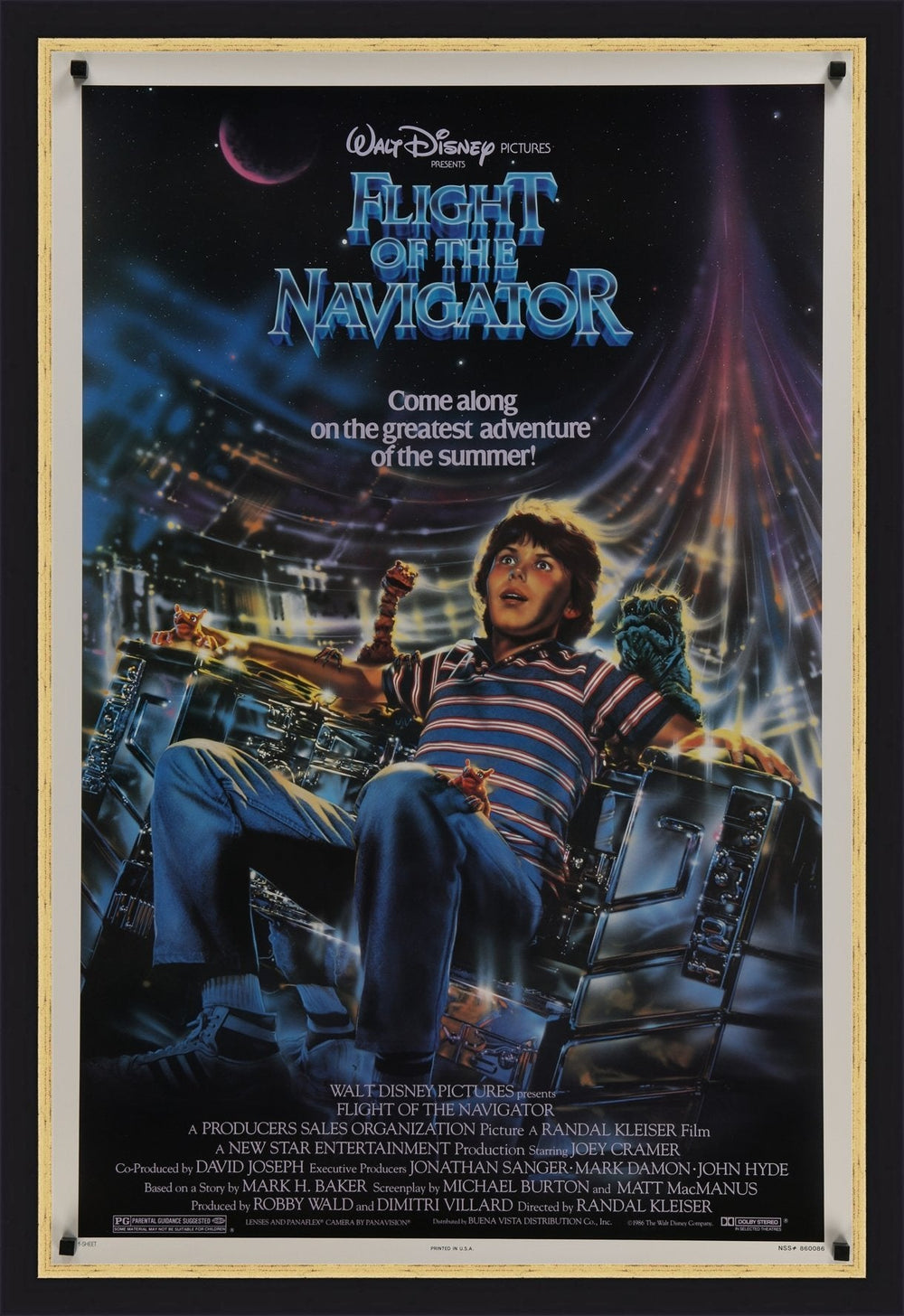An original movie poster for the Disney film Flight of the Navigator