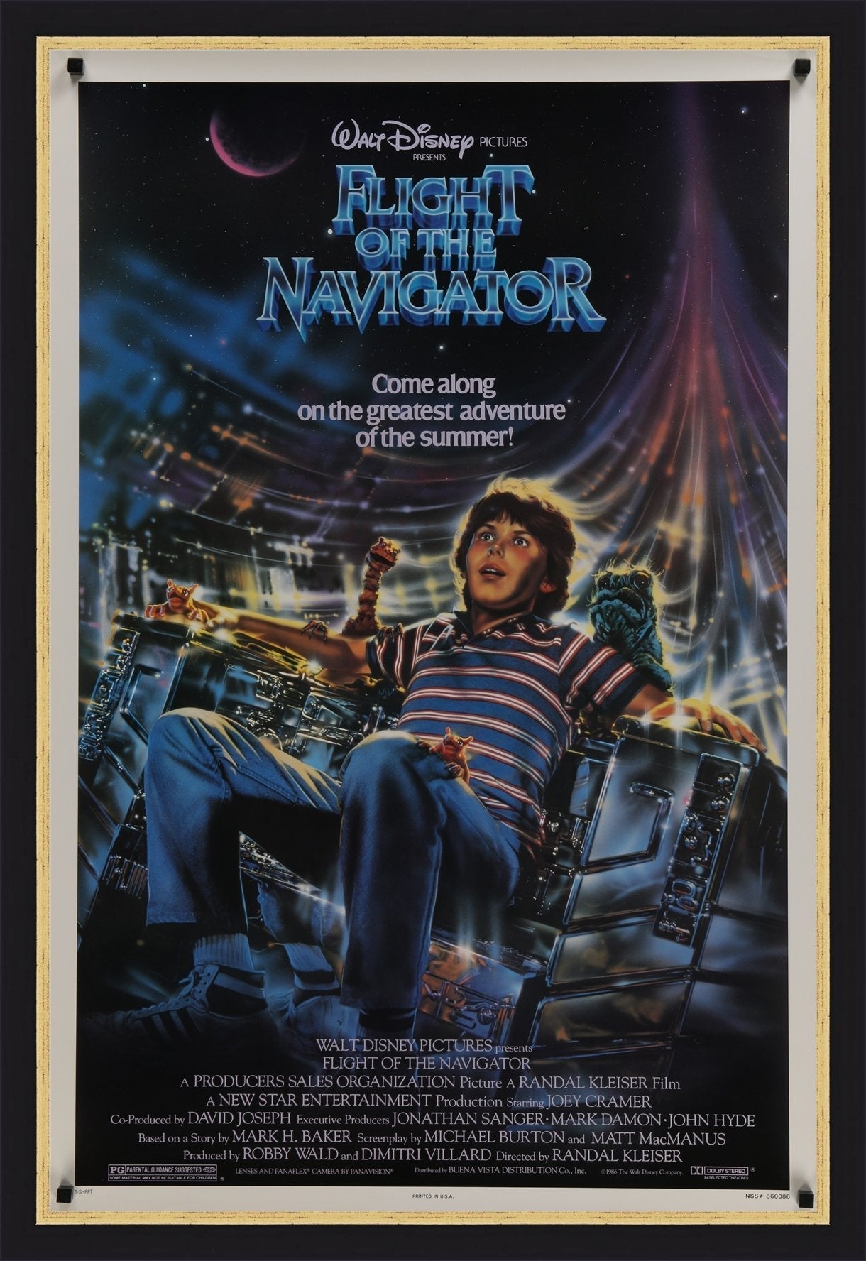 An original movie poster for the Disney film Flight of the Navigator