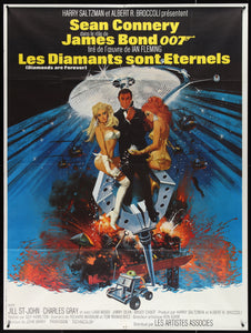 An original French Grande movie poster for the James Bond film Diamonds Are Forever