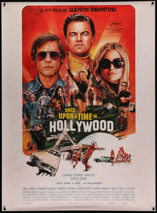 An original French Grande movie poster for the Tarantino film Once Upon A Time In Hollywood