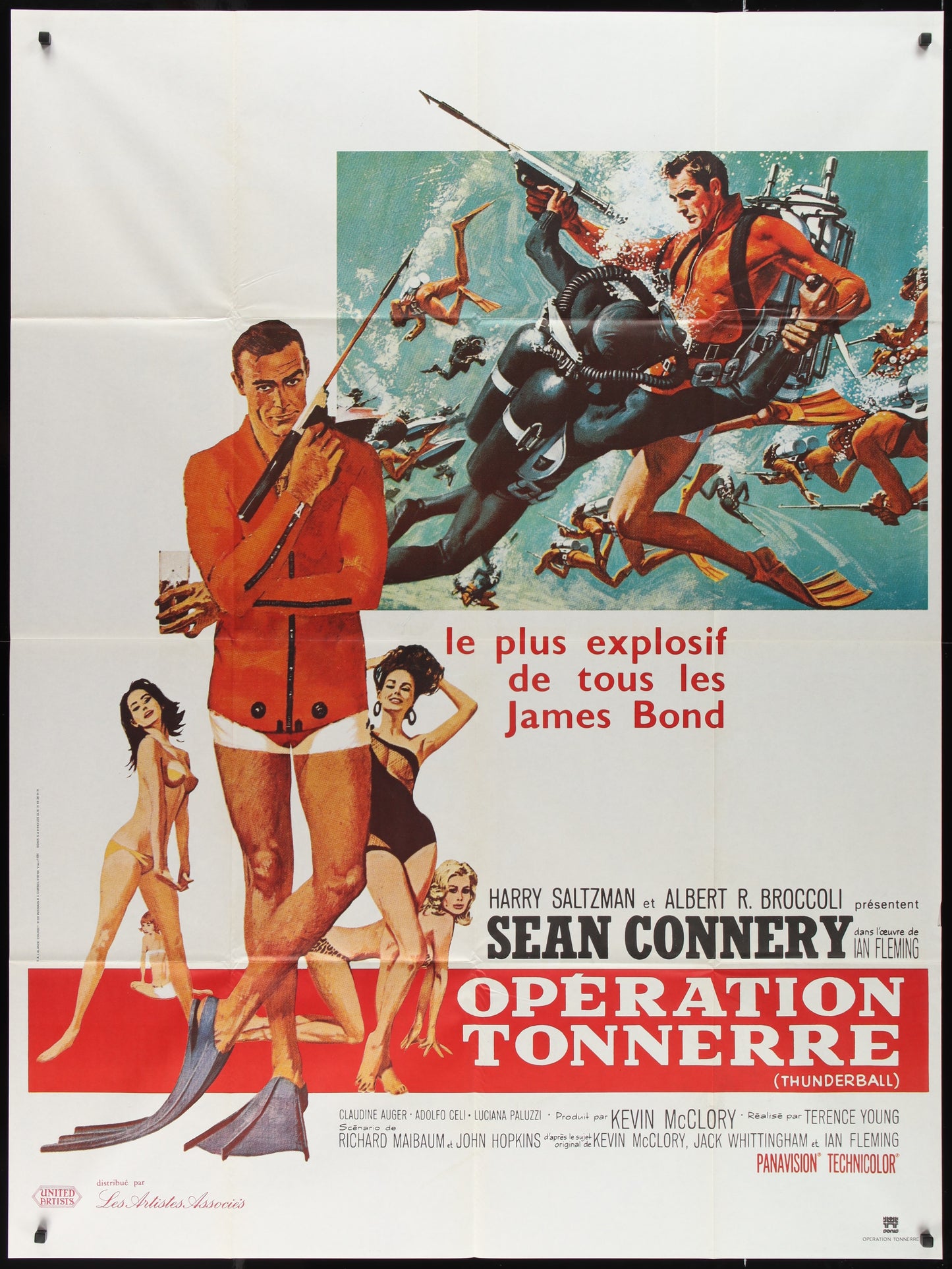 An original movie poster for the James Bond film Thunderball