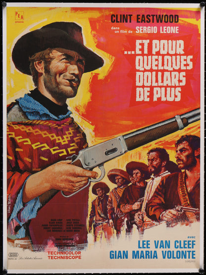 An original French movie poster for the Spaghetti Western For A Few Dollars More
