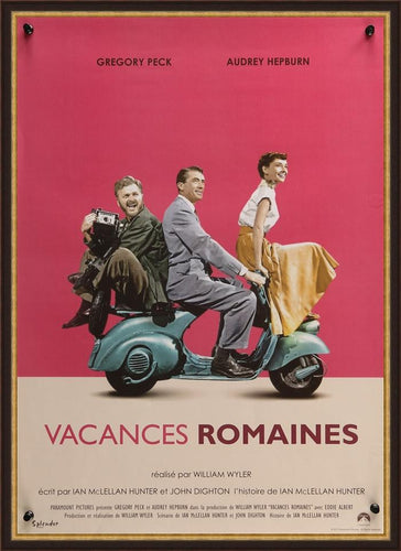 An original French petite movie poster for the Audrey Hepburn film Roman Holiday