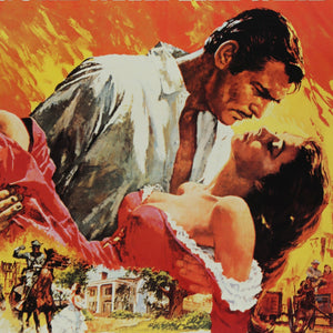 An original movie poster for the 50th anniversary release of Gone With The Wind