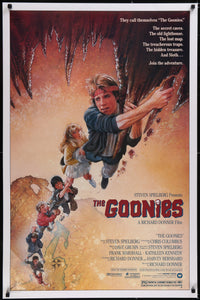 An original movie poster for The Goonies with artwork by Drew Struzan