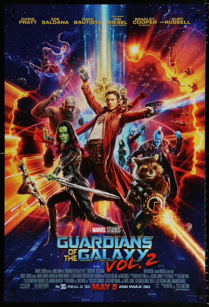 An original movie poster for the film Guardians of the Galaxy 2