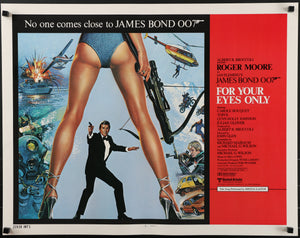 An original movie poster for the James Bond film For Your Eyes Only
