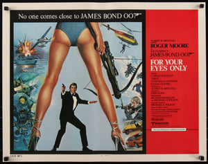 An original movie poster for the James Bond film For Your Eyes Only