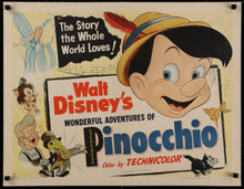 Load image into Gallery viewer, An original movie poster for the Disney film Pinocchio