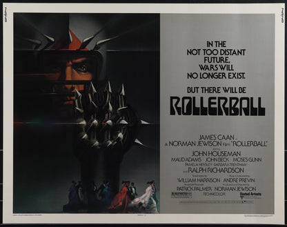 An original half sheet movie poster for the James Caan film Rollerball