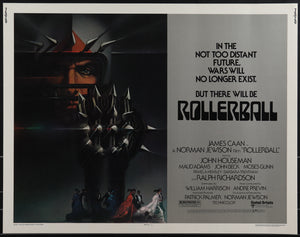 An originsl half sheet movie poster for the James Caan film Rollerball