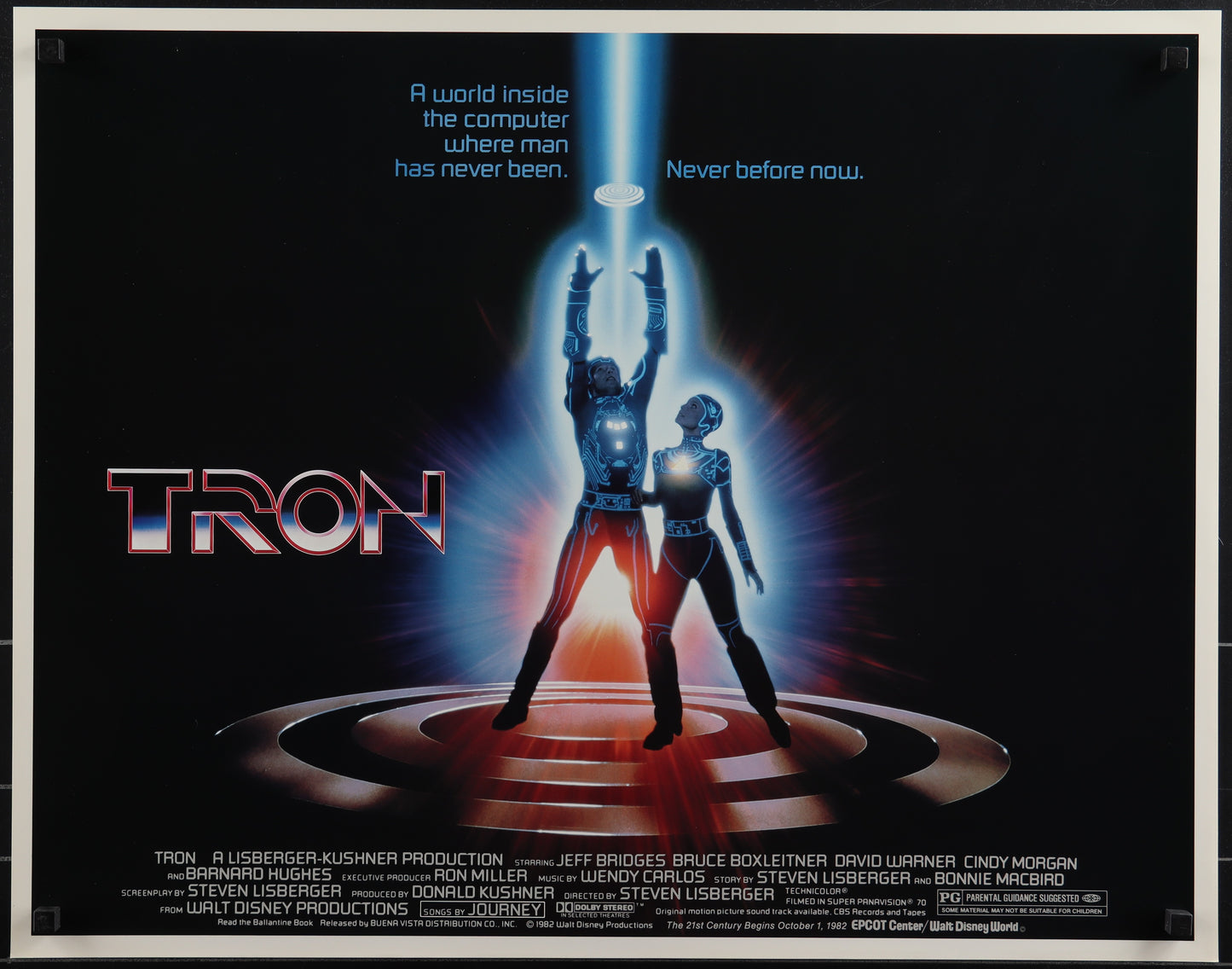 An original movie poster for the film TRON
