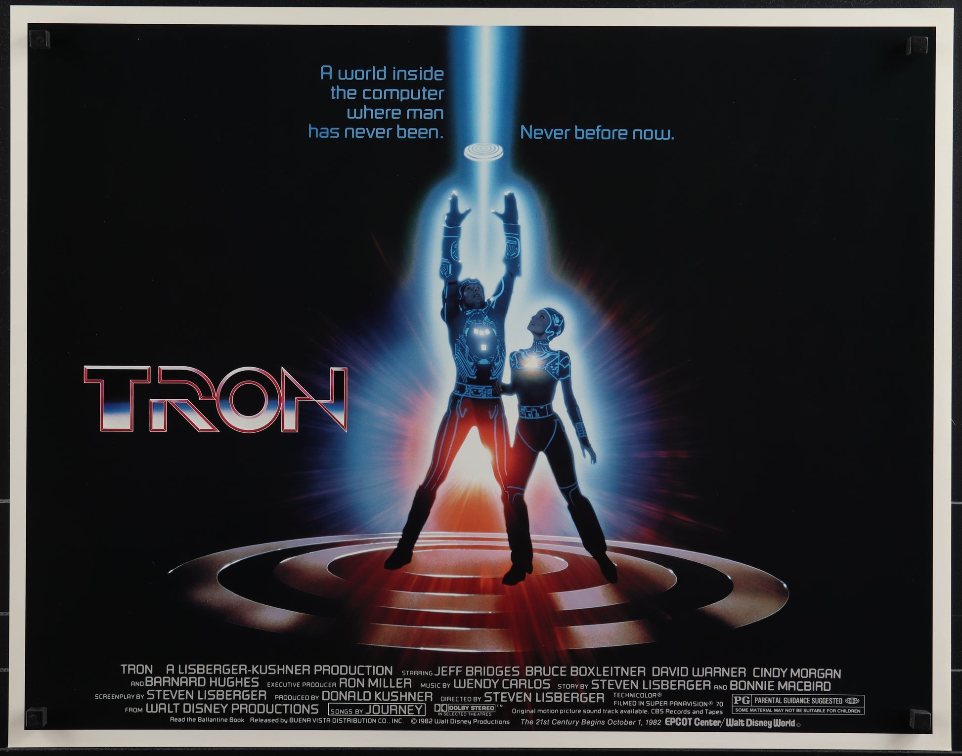 An original movie poster for the film TRON
