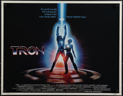 An original movie poster for the film TRON