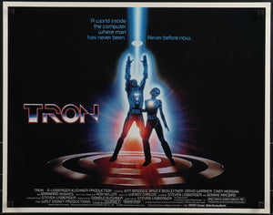 An original movie poster for the film TRON