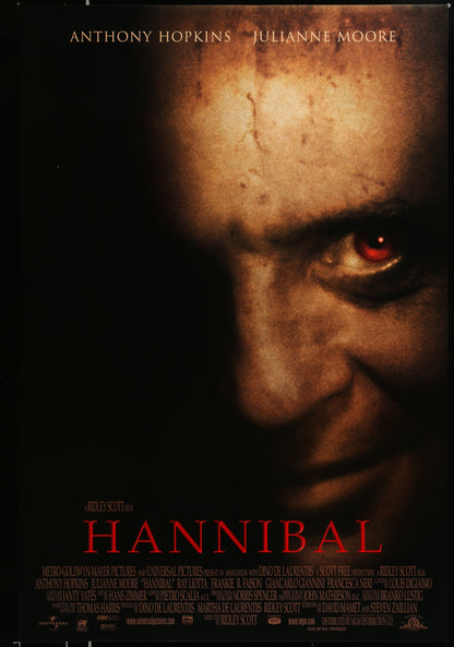An original movie poster for the film Hannibal