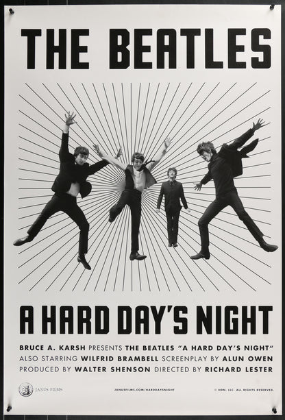 An original movie poster for the Beatles film A Hard Day's Night