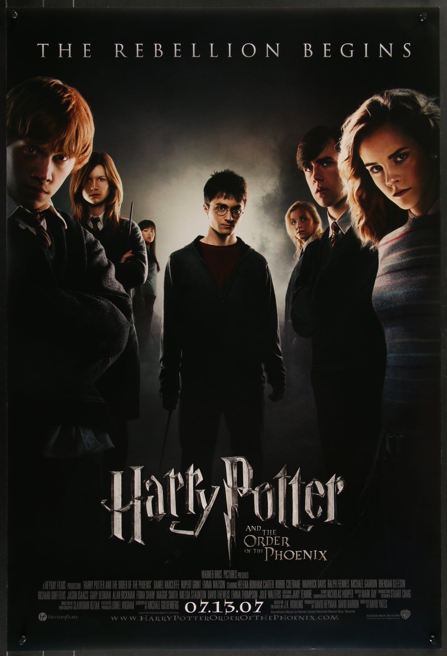 An original movie poster for the film Harry Potter and the Order of the Phoenix