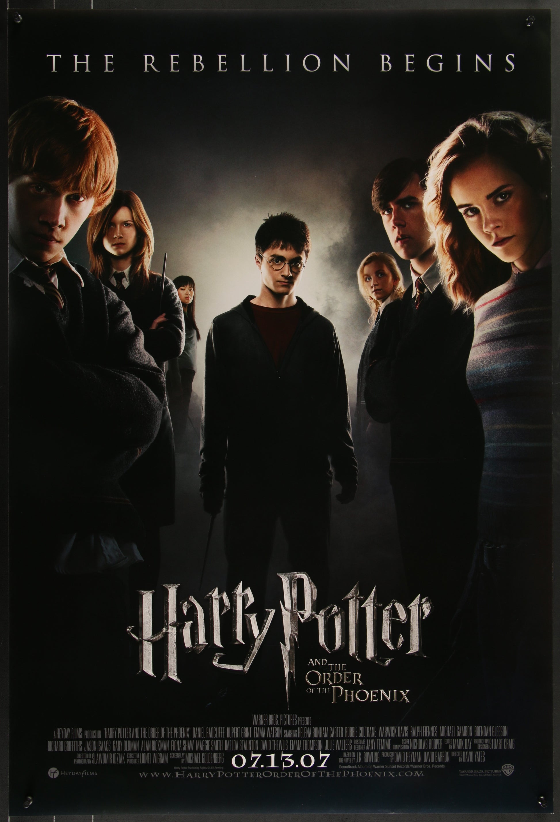 An original movie poster for the film Harry Potter and the Order of the Phoenix