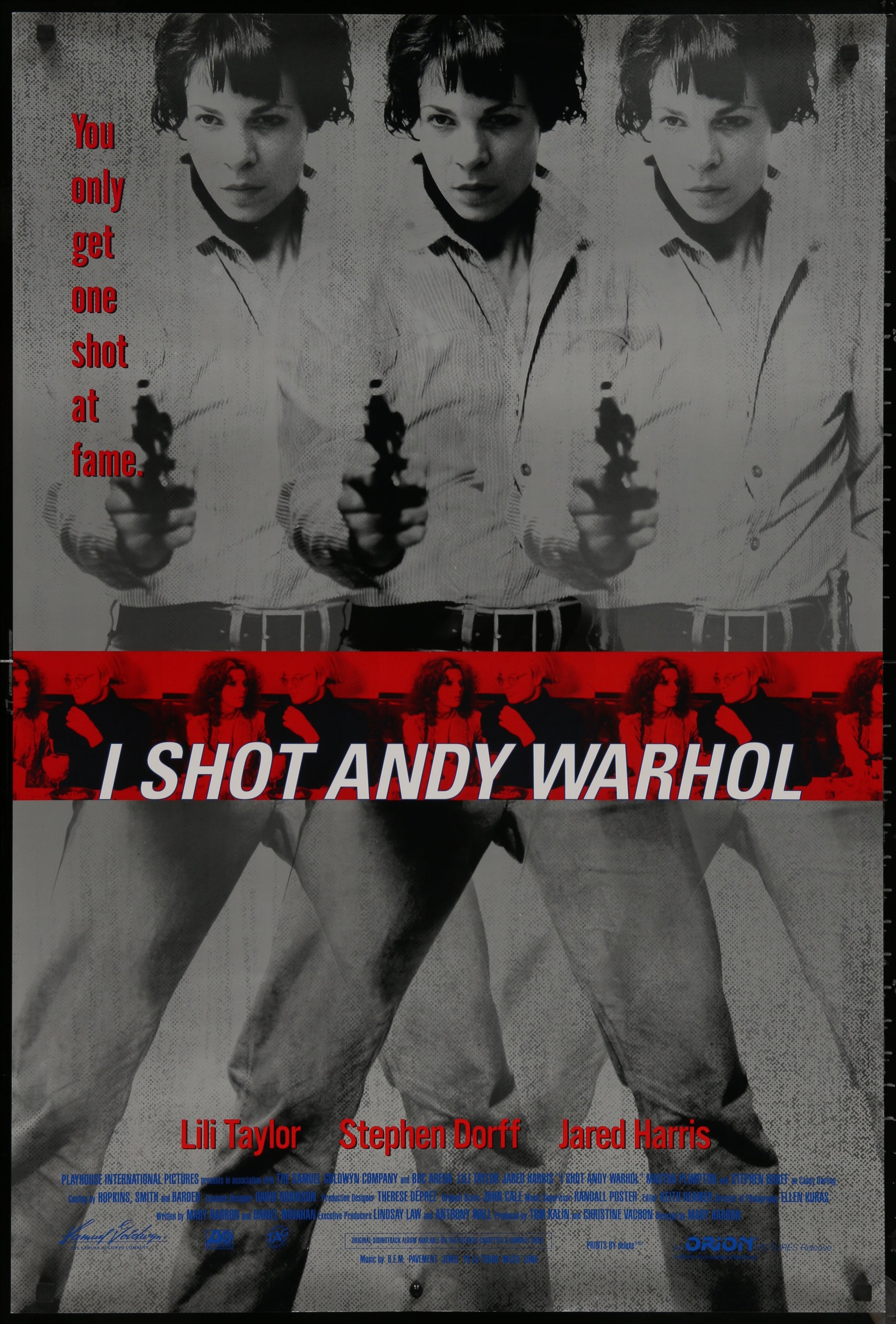 An original movie poster for the film I Shot Andy Warhol